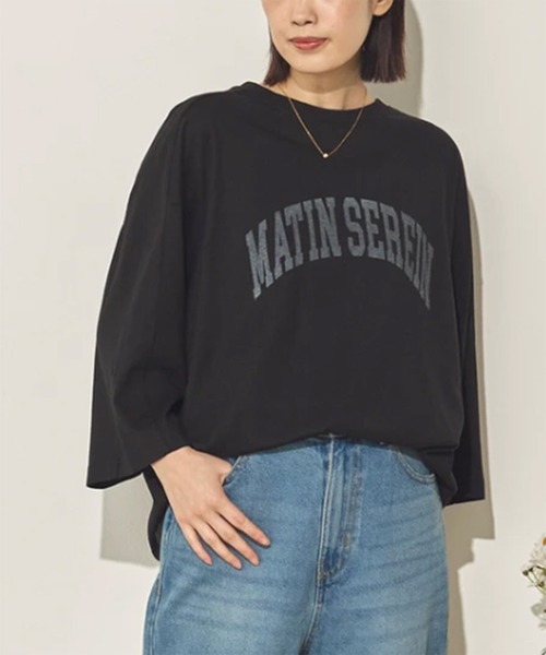 SETUP7（セットアップセブン）の「【SETUP7】バイオポリウォッシュラグランハーフスリーブTシャツ SPD（Tシャツ/カットソー・レディース・ブラック/ブラウン/ベージュ/チャコールグレー/ホワイト・FREE）」の2枚目の写真