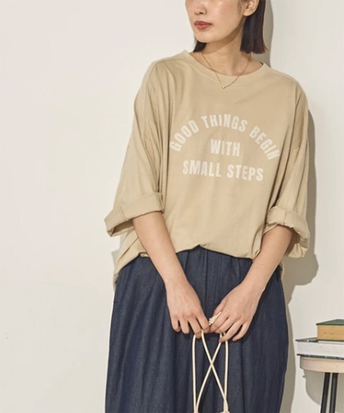 SETUP7（セットアップセブン）の「【SETUP7】バイオポリウォッシュラグランハーフスリーブTシャツ SPD（Tシャツ/カットソー・レディース・ブラック/ブラウン/ベージュ/チャコールグレー/ホワイト・FREE）」の20枚目の写真