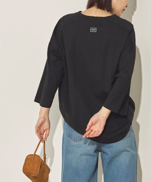 SETUP7（セットアップセブン）の「【SETUP7】バイオポリウォッシュラグランハーフスリーブTシャツ SPD（Tシャツ/カットソー・レディース・ブラック/ブラウン/ベージュ/チャコールグレー/ホワイト・FREE）」の9枚目の写真