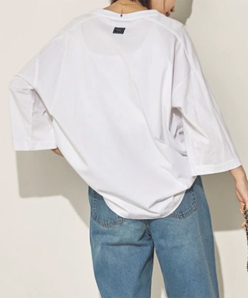 SETUP7（セットアップセブン）の「【SETUP7】バイオポリウォッシュラグランハーフスリーブTシャツ SPD（Tシャツ/カットソー・レディース・ブラック/ブラウン/ベージュ/チャコールグレー/ホワイト・FREE）」の7枚目の写真