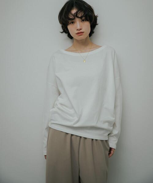 URBAN RESEARCH DOORS(アーバンリサーチドアーズ)の「Soft Cotton Loose Long-Sleeve T-shirts(Tシャツ/カットソー・レディース・オフホワイト/ブラック・FREE)」の6枚目の写真