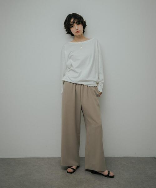 URBAN RESEARCH DOORS(アーバンリサーチドアーズ)の「Soft Cotton Loose Long-Sleeve T-shirts(Tシャツ/カットソー・レディース・オフホワイト/ブラック・FREE)」の9枚目の写真