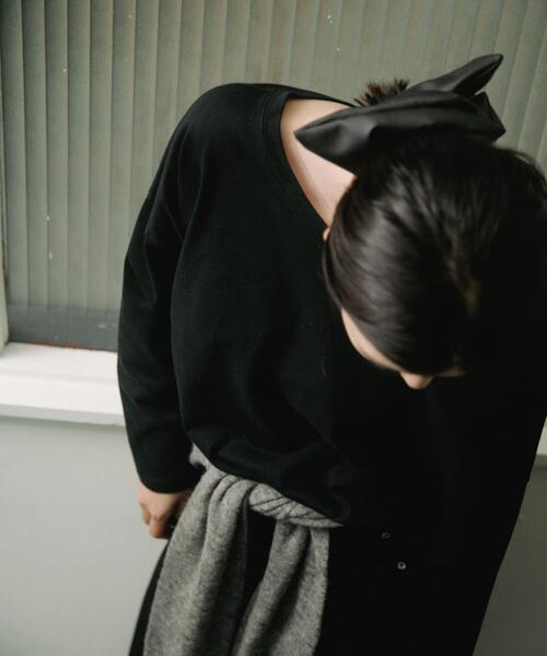 URBAN RESEARCH DOORS(アーバンリサーチドアーズ)の「Soft Cotton Loose Long-Sleeve T-shirts(Tシャツ/カットソー・レディース・オフホワイト/ブラック・FREE)」の14枚目の写真