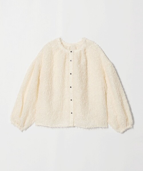 A DAY IN THE LIFE UNITED ARROWS（アデイインザライフユナイテッドアローズ）の「カットジャガード メタルボタンブラウス 2WAY ＜A DAY IN THE LIFE＞（シャツ/ブラウス・レディース・ダークグリーン/ブラック/オフホワイト・FREE）」の2枚目の写真