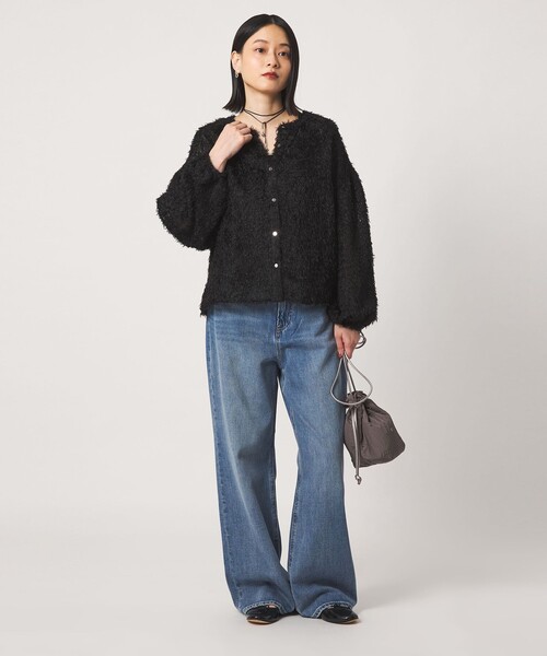 A DAY IN THE LIFE UNITED ARROWS（アデイインザライフユナイテッドアローズ）の「カットジャガード メタルボタンブラウス 2WAY ＜A DAY IN THE LIFE＞（シャツ/ブラウス・レディース・ダークグリーン/ブラック/オフホワイト・FREE）」の6枚目の写真