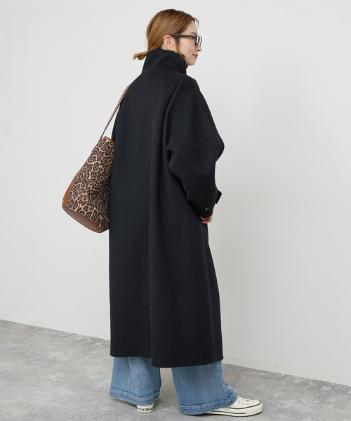 Spick & Span(スピックアンドスパン)の「《WEB限定 / 追加》ビーバーニュアンスカラーオーバーコート(ノーカラーコート・レディース・ブラック/キャメル・36/38)」の13枚目の写真