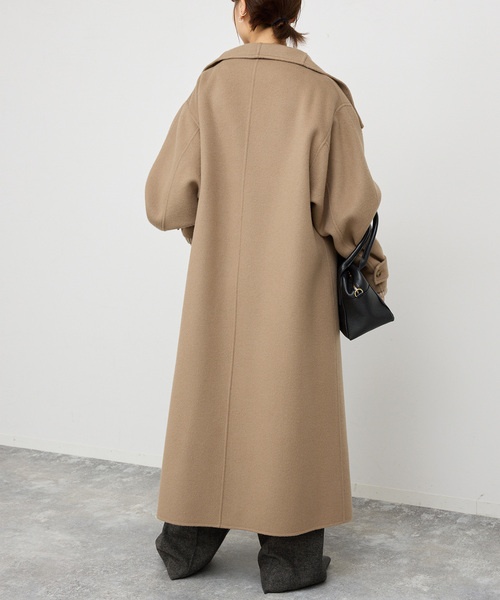Spick & Span(スピックアンドスパン)の「《WEB限定 / 追加》ビーバーニュアンスカラーオーバーコート(ノーカラーコート・レディース・ブラック/キャメル・36/38)」の19枚目の写真