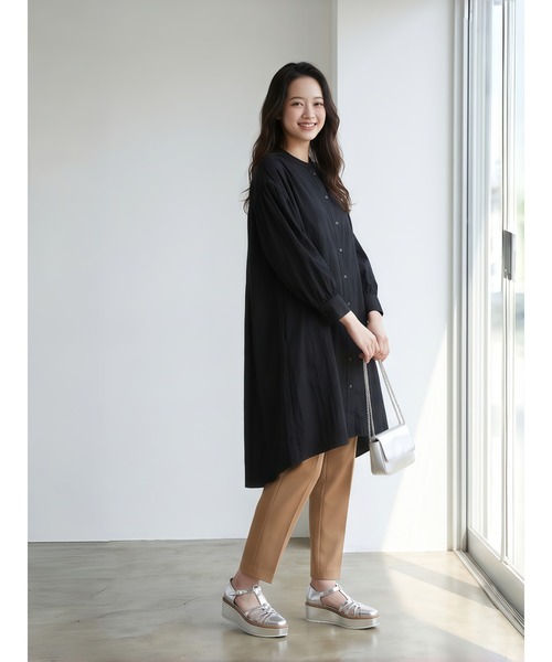 Sew loop（ソーループ）の「七分袖ロング丈ギャザーブラウス（シャツ/ブラウス・レディース・ホワイト/ブラック/オレンジ・FREE）」の22枚目の写真
