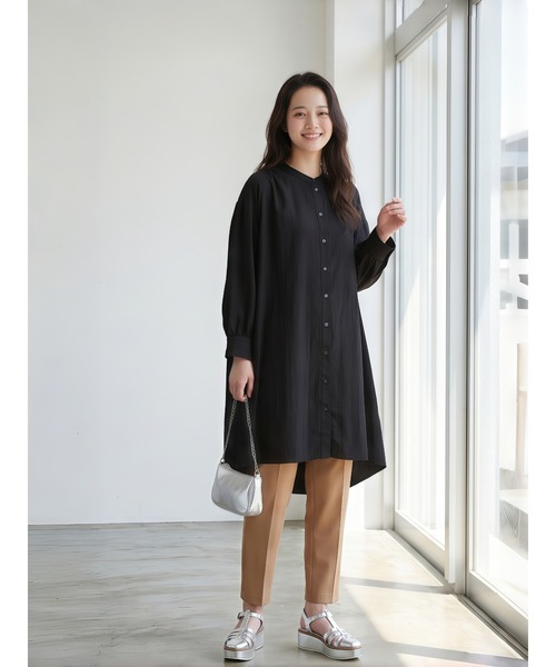 Sew loop（ソーループ）の「七分袖ロング丈ギャザーブラウス（シャツ/ブラウス・レディース・ホワイト/ブラック/オレンジ・FREE）」の19枚目の写真