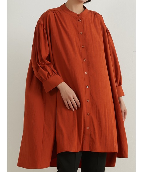 Sew loop（ソーループ）の「七分袖ロング丈ギャザーブラウス（シャツ/ブラウス・レディース・ホワイト/ブラック/オレンジ・FREE）」の10枚目の写真
