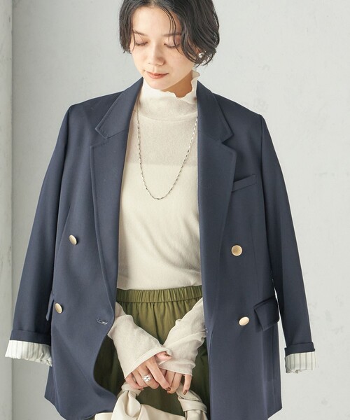 SHIPS(シップス)の「〈手洗い可能〉ドライ テレコ リブ タートルネック(Tシャツ/カットソー・レディース・ホワイト/ライトブルー/ネイビー/オフホワイト・ONE SIZE)」の2枚目の写真