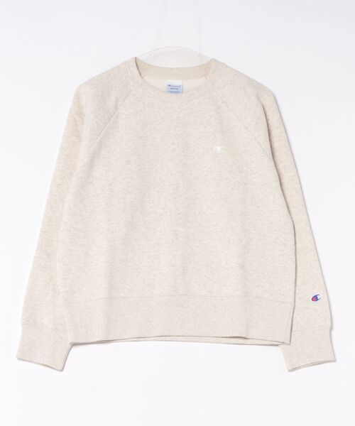 Champion(チャンピオン)の「champion(チャンピオン)ワンポイントロゴ刺繍 ラグランスリーブ スウェットトレーナー(裏起毛)(スウェット・レディース・ブルー系1/グレー/ホワイト系その他・M/L)」の1枚目の写真