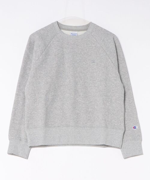 Champion(チャンピオン)の「champion(チャンピオン)ワンポイントロゴ刺繍 ラグランスリーブ スウェットトレーナー(裏起毛)(スウェット・レディース・ブルー系1/グレー/ホワイト系その他・M/L)」の2枚目の写真