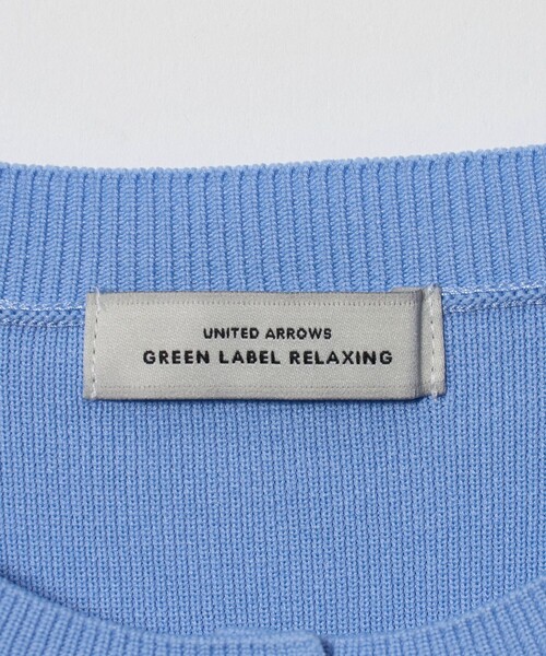 green label relaxing(グリーンレーベルリラクシング)の「<GLR_MINE>ペプラム ニット カーディガン ウォッシャブル(カーディガン/ボレロ・レディース・クリーム/ブラック/ライトブルー・FREE)」の14枚目の写真