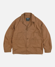 DOUBLE POCKET COVERALL JACKET _ BROWN