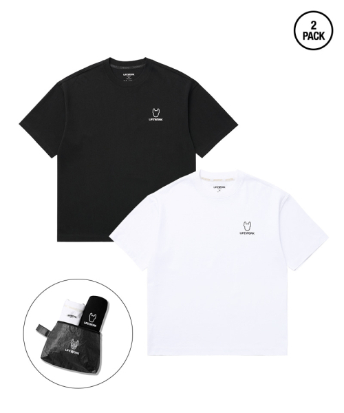 LIFE WORK(ライフワーク)の「ユニセックス) 2PACK ニューベーシック半袖Tシャツ(Tシャツ/カットソー・メンズ・ブラック×ホワイト/ホワイト・LARGE/X-SMALL/SMALL/MEDIUM)」の3枚目の写真