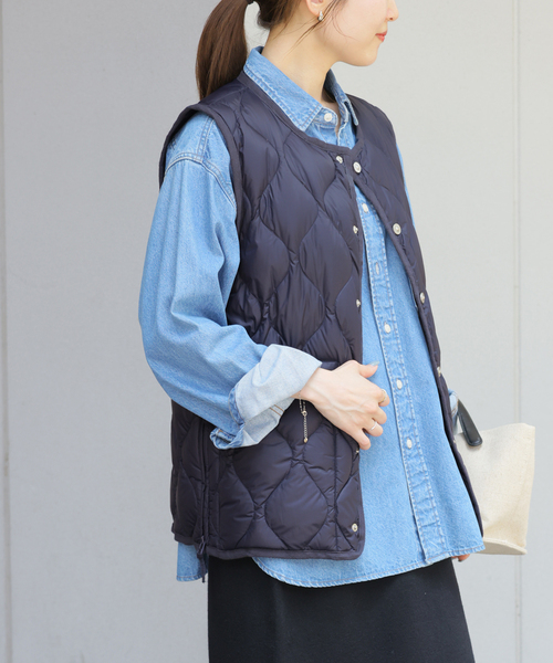 TAION（タイオン）の「別注【TAION / タイオン】ミリタリーダウンベスト（ダウンベスト・レディース・カーキ/ベージュ/ネイビー/ブラック・FREE）」の17枚目の写真