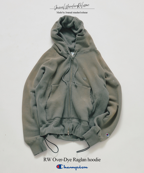 Champion(チャンピオン)の「CHAMPION / チャンピオン 別注 R/W オーバーダイ ジップパーカー(パーカー・メンズ・Red/カーキ/ブラック・MEDIUM/LARGE)」の2枚目の写真