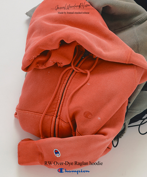 Champion(チャンピオン)の「CHAMPION / チャンピオン 別注 R/W オーバーダイ ジップパーカー(パーカー・メンズ・Red/カーキ/ブラック・MEDIUM/LARGE)」の3枚目の写真