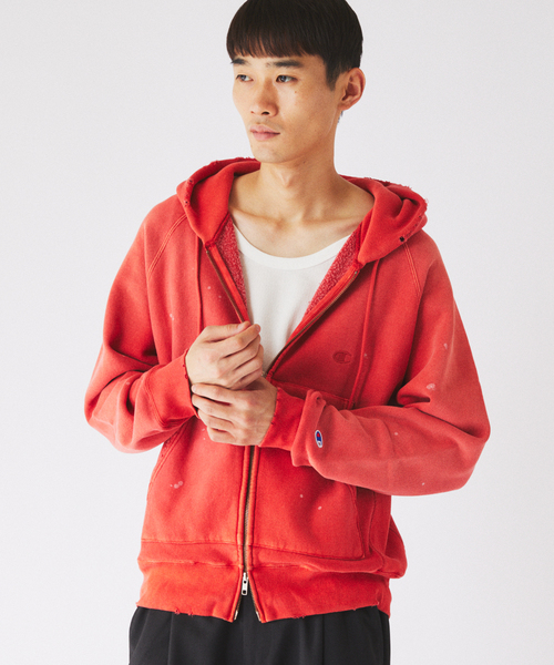 Champion(チャンピオン)の「CHAMPION / チャンピオン 別注 R/W オーバーダイ ジップパーカー(パーカー・メンズ・Red/カーキ/ブラック・MEDIUM/LARGE)」の18枚目の写真