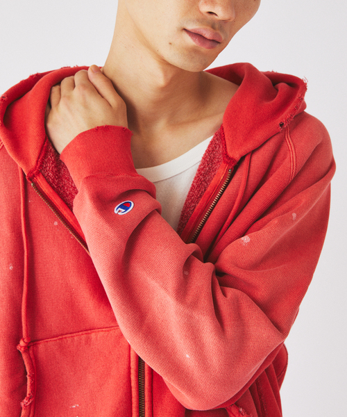 Champion(チャンピオン)の「CHAMPION / チャンピオン 別注 R/W オーバーダイ ジップパーカー(パーカー・メンズ・Red/カーキ/ブラック・MEDIUM/LARGE)」の19枚目の写真