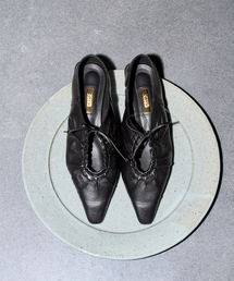 FLAT（フラット）の「《/WEB+一部店舗限定》GRISEレザーギャザーカットアウトフラット（その他シューズ）」