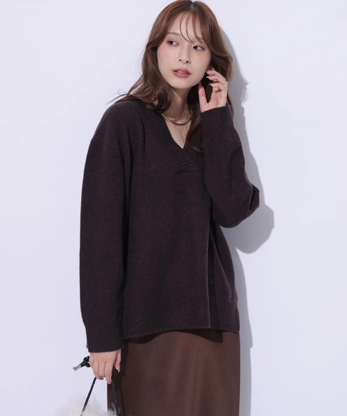 Mystrada（マイストラーダ）の「BELLAVネックニット（ニット/セーター・レディース・ホワイト/ライトブルー/ブラウン/ピンク/グレー・38）」の16枚目の写真