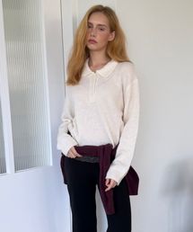 POLO COLLAR WOOL KNIT (IVORY)