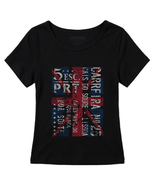IZROOM(イズルーム)の「ロンドングランジスリムフィット半袖Tシャツ(ブラック)(Tシャツ/カットソー・レディース・その他・FREE)」の1枚目の写真