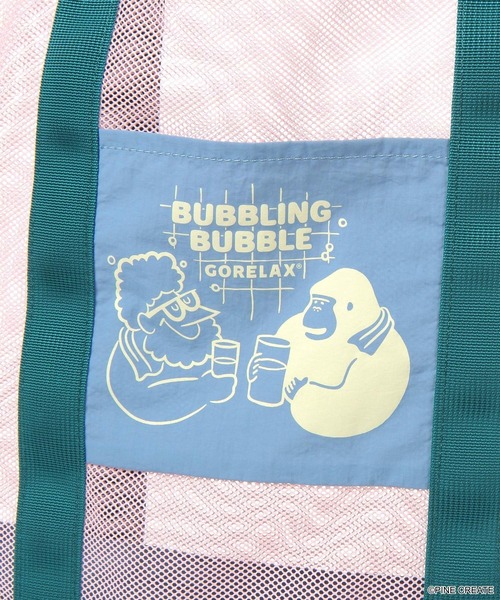 niko and...（ニコアンド）の「【ごリラックス×Bubbling BUBBLE】コラボメッシュトートバッグ（トートバッグ・レディース・ピンク/ネイビー・0）」の17枚目の写真