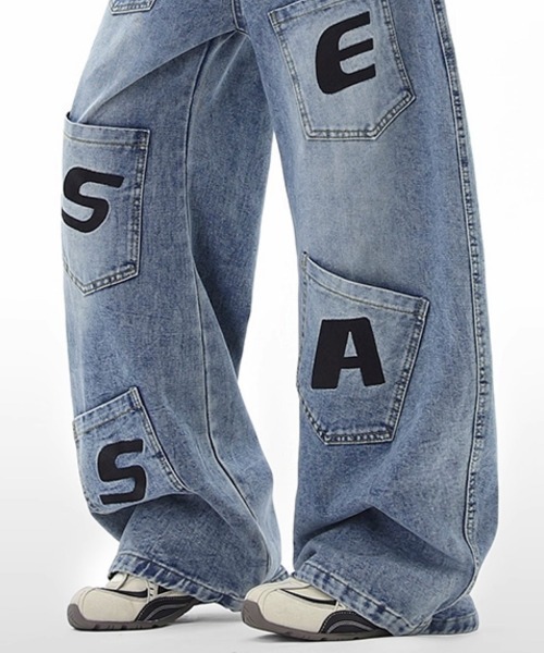AsaAura(アサオーラ)の「ロゴポケットカーブデニムパンツメンズ人気(デニムパンツ・メンズ・サックスブルー・M/XL/L)」の7枚目の写真