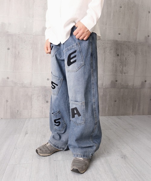 AsaAura(アサオーラ)の「ロゴポケットカーブデニムパンツメンズ人気(デニムパンツ・メンズ・サックスブルー・M/XL/L)」の14枚目の写真