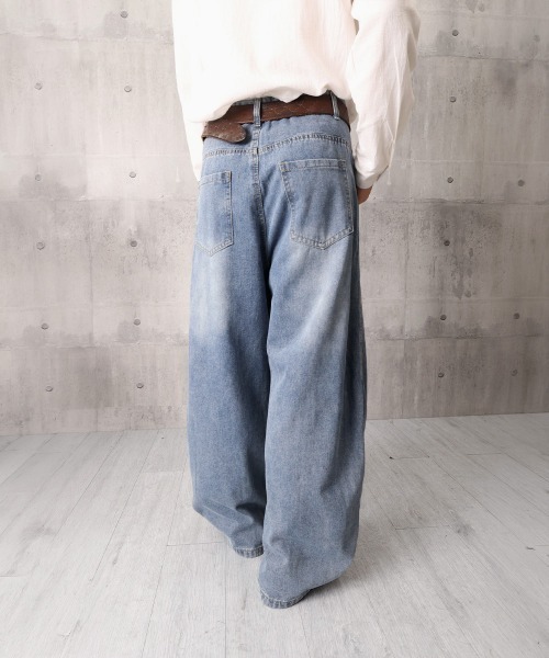 AsaAura(アサオーラ)の「ロゴポケットカーブデニムパンツメンズ人気(デニムパンツ・メンズ・サックスブルー・M/XL/L)」の17枚目の写真