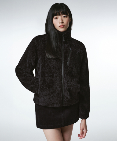 MUSINSA STANDARD WOMAN（ムシンサスタンダードウーマン）の「[シティレジャー] ウィメンズフラッフィーフリースジップアップジャケット (6色)（その他アウター・レディース・スカイブルー/プラム/ピンク系その他/ブラック/アイボリー・MEDIUM/SMALL/X-SMALL/LARGE）」の7枚目の写真