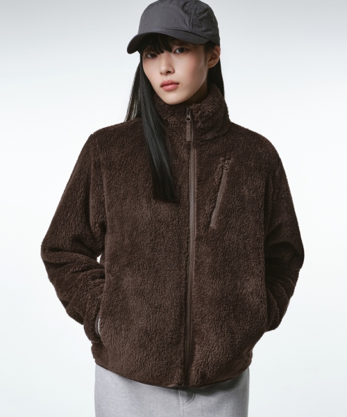 MUSINSA STANDARD WOMAN（ムシンサスタンダードウーマン）の「[シティレジャー] ウィメンズフラッフィーフリースジップアップジャケット (6色)（その他アウター・レディース・スカイブルー/プラム/ピンク系その他/ブラック/アイボリー・MEDIUM/SMALL/X-SMALL/LARGE）」の9枚目の写真