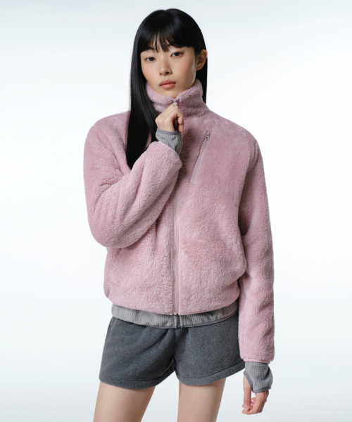 MUSINSA STANDARD WOMAN（ムシンサスタンダードウーマン）の「[シティレジャー] ウィメンズフラッフィーフリースジップアップジャケット (6色)（その他アウター・レディース・スカイブルー/プラム/ピンク系その他/ブラック/アイボリー・MEDIUM/SMALL/X-SMALL/LARGE）」の10枚目の写真