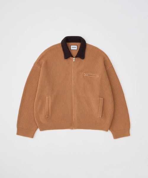 ADAM PATEK(アダムパテック)の「【ADAMPATECK/アダムパテック】rough knitfabric work jacket(その他アウター・メンズ・ダークグレー/キャメル・2/1)」の1枚目の写真