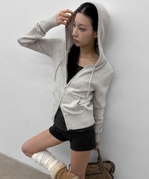 [MADE] クロネコットンニットジップアップフーディ