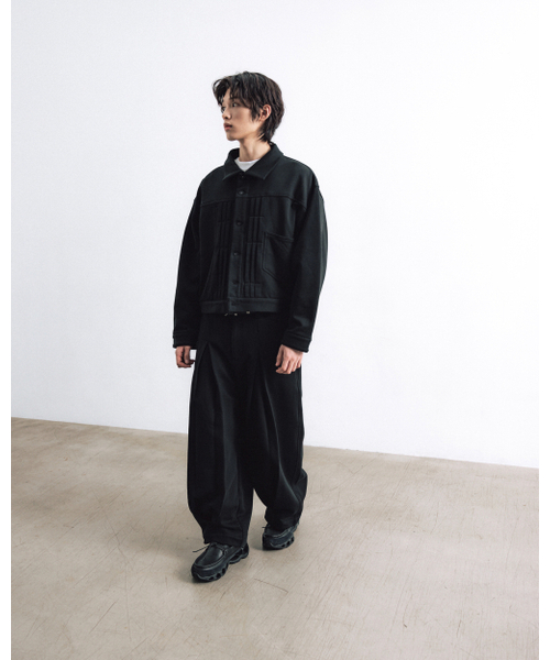 ANGLAN（アングラン）の「Heavy Sweat Long Tuck Pants - Black（その他パンツ・メンズ・その他・1/2）」の4枚目の写真
