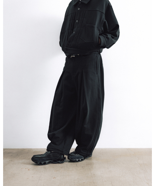 ANGLAN（アングラン）の「Heavy Sweat Long Tuck Pants - Black（その他パンツ・メンズ・その他・1/2）」の5枚目の写真