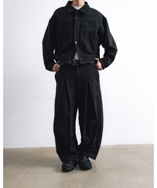 ANGLAN（アングラン）の「Heavy Sweat Long Tuck Pants - Black（その他パンツ・メンズ・その他・1/2）」の8枚目の写真