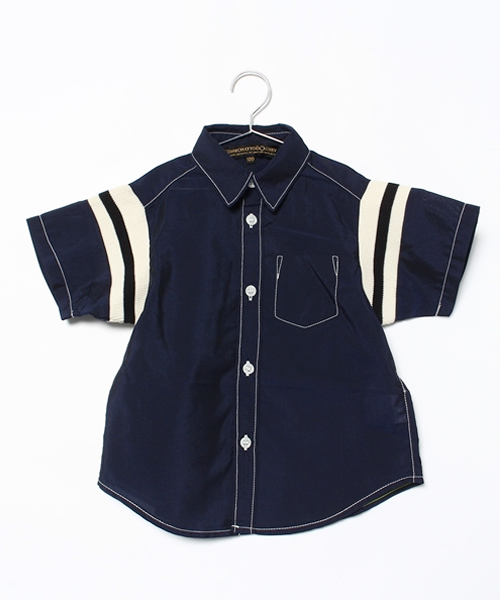 COMECHATTO&CLOSET（カムチャットアンドクロゼット）の「スポーツ半袖シャツ（シャツ/ブラウス・キッズ・ホワイト/ネイビー・100/120/90/110/130）」の2枚目の写真