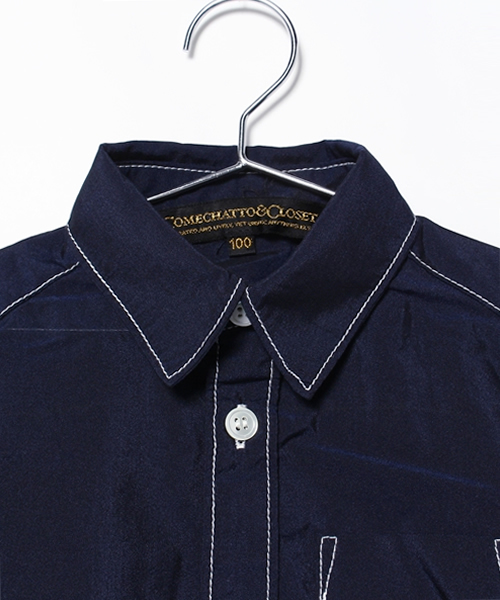 COMECHATTO&CLOSET（カムチャットアンドクロゼット）の「スポーツ半袖シャツ（シャツ/ブラウス・キッズ・ホワイト/ネイビー・100/120/90/110/130）」の10枚目の写真