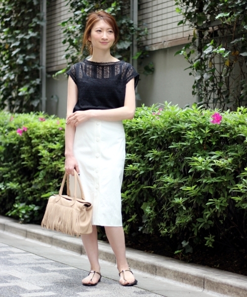 Spick & Span(スピックアンドスパン)の「フロントボタン タイトスカート◆(スカート・レディース・ネイビー/ホワイト・38/36/40)」の16枚目の写真