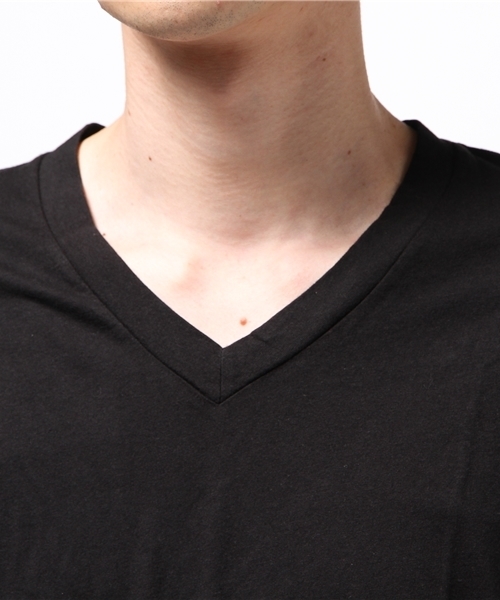 JAMES PERSE（ジェームスパース）の「JAMES PERSE Vネック半袖Tシャツ（Tシャツ/カットソー・メンズ・ブラック/イエロー・00/1/0）」の4枚目の写真