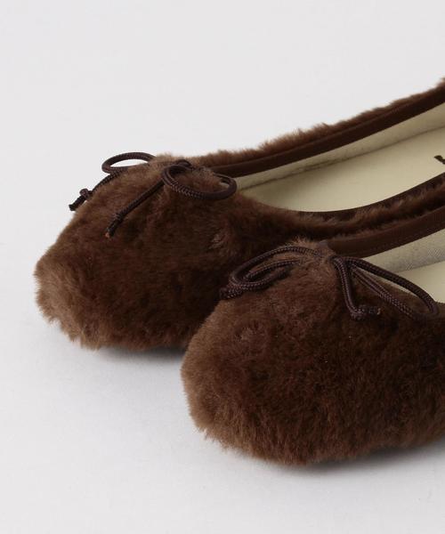 BISUE BALLERINAS フェイクファー バレエシューズ　ブラウン BISUE BALLERINAS フェイクファー バレエシューズ ブラウン BISUE