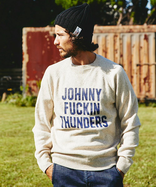 HYSTERIC GLAMOUR（ヒステリックグラマー）の「JT/J-F-T pt プルオーバー（ニット/セーター・メンズ・ベージュ/トップグレー/ブラック・SMALL/MEDIUM/LARGE）」の3枚目の写真