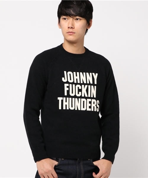 HYSTERIC GLAMOUR（ヒステリックグラマー）の「JT/J-F-T pt プルオーバー（ニット/セーター・メンズ・ベージュ/トップグレー/ブラック・SMALL/MEDIUM/LARGE）」の2枚目の写真