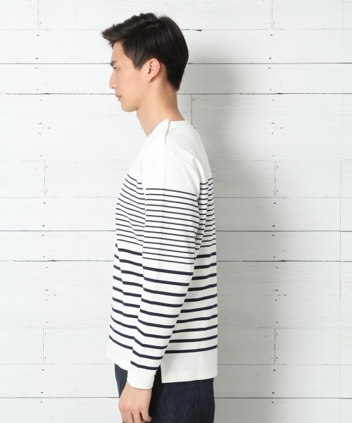 GLOBAL WORK（グローバルワーク）の「ＭＶＳハーフミラノバスク長袖Ｔ/737462（Tシャツ/カットソー・メンズ・ネイビー/ホワイト・X-LARGE/SMALL/LARGE/MEDIUM）」の4枚目の写真