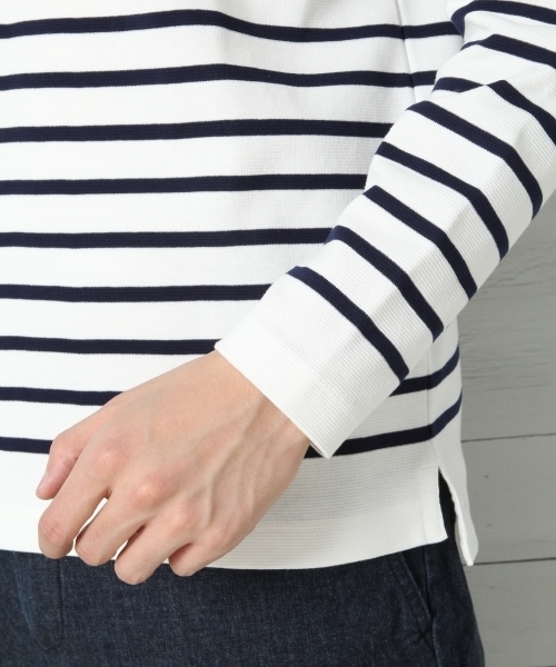 GLOBAL WORK（グローバルワーク）の「ＭＶＳハーフミラノバスク長袖Ｔ/737462（Tシャツ/カットソー・メンズ・ネイビー/ホワイト・X-LARGE/SMALL/LARGE/MEDIUM）」の9枚目の写真